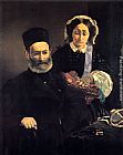Eduard Manet Famous Paintings - M. and Mme Auguste Manet